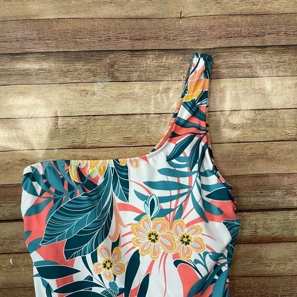 Jantzen Women’s Rainforest One Shoulder One Piece Floral Swimsuit Size: 16 - Picture 5 of 12